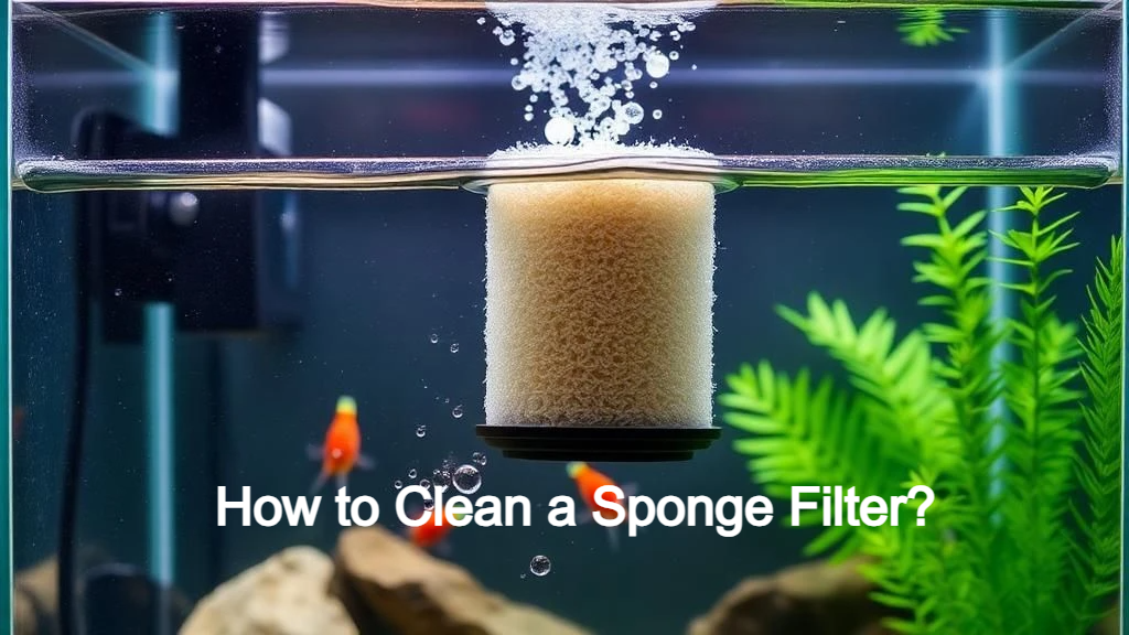 image showing how to clean sponge filter